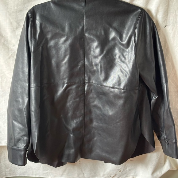Gracia black leather shirt jacket - Picture 4 of 4